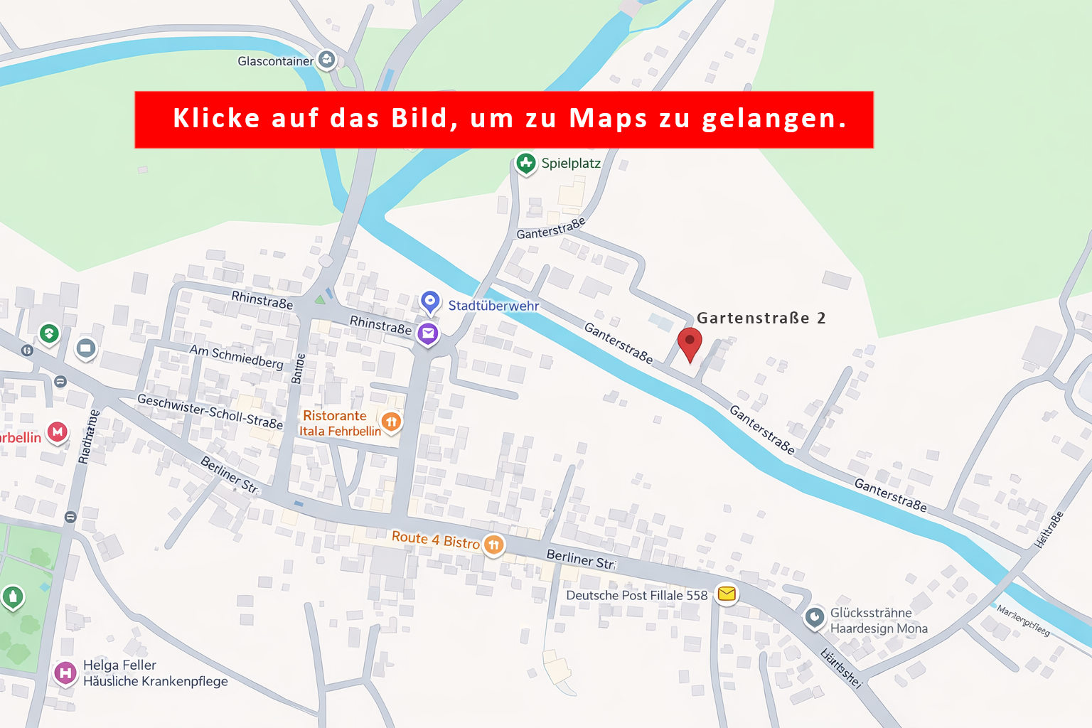 Lage der Werkstatt des Messerschleifers.